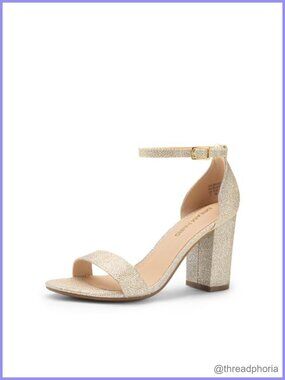 Women's Chunky Block Heel Sandals Open Toe Ankle Strap 3.5 Inch Heels